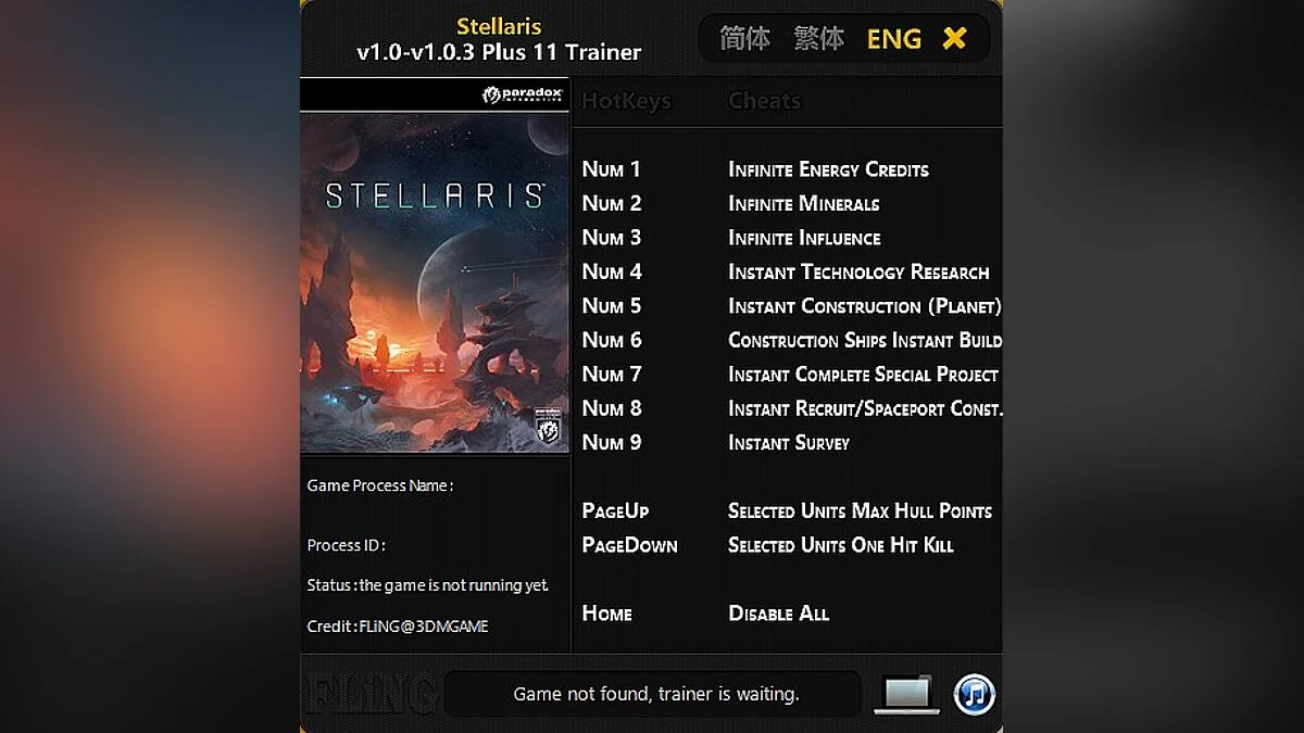 Трейнер / Trainer (+11) [1.0-1.0.3] [FLiNG]