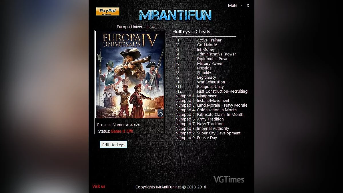 Europa Universalis 4: Трейнер / Trainer (+25) [1.21.0.0] [MrAntiFun]