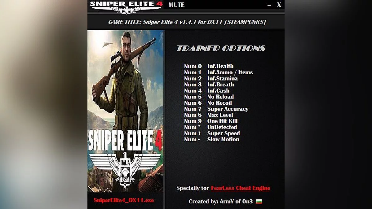 Трейнер / Trainer (+13) [1.4.1 DX11-DX12] [ArmY of 0n3]