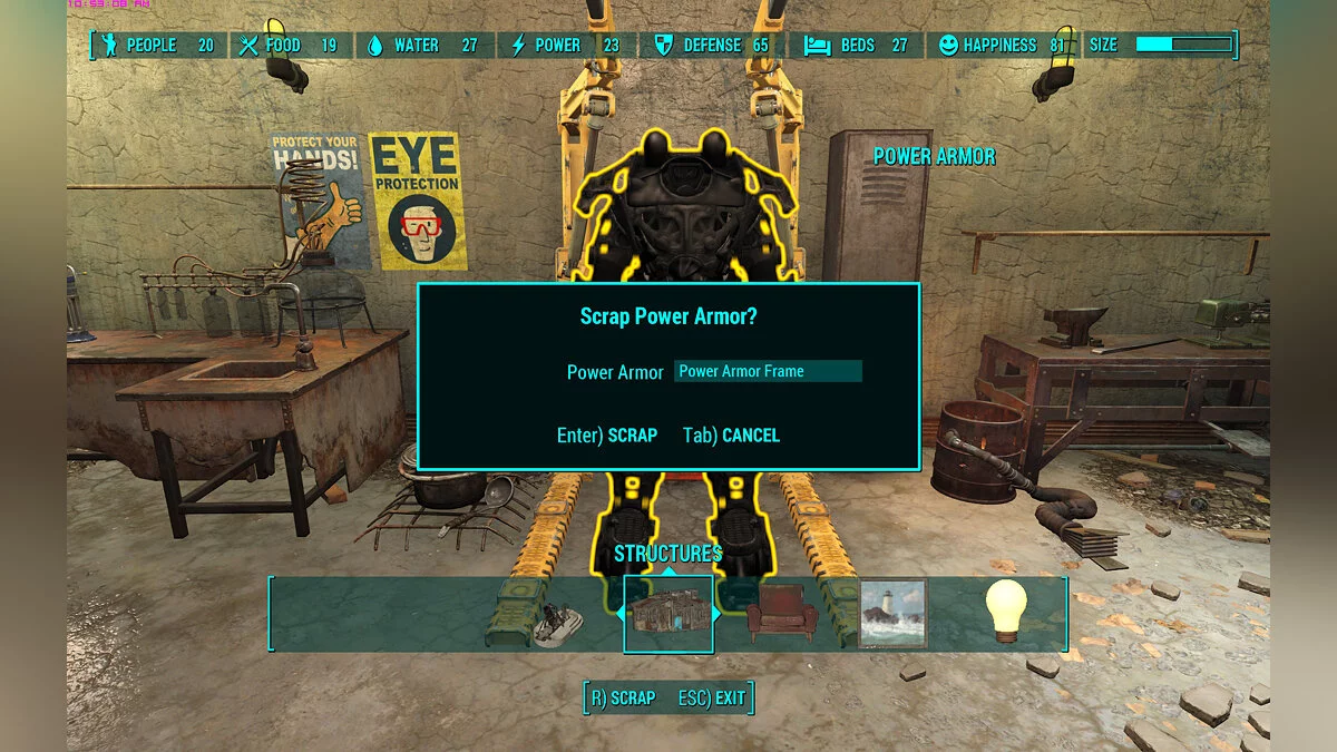 Сбор каркасов в меню «мастерской» (Restore Power Armor Frames) [1.0]