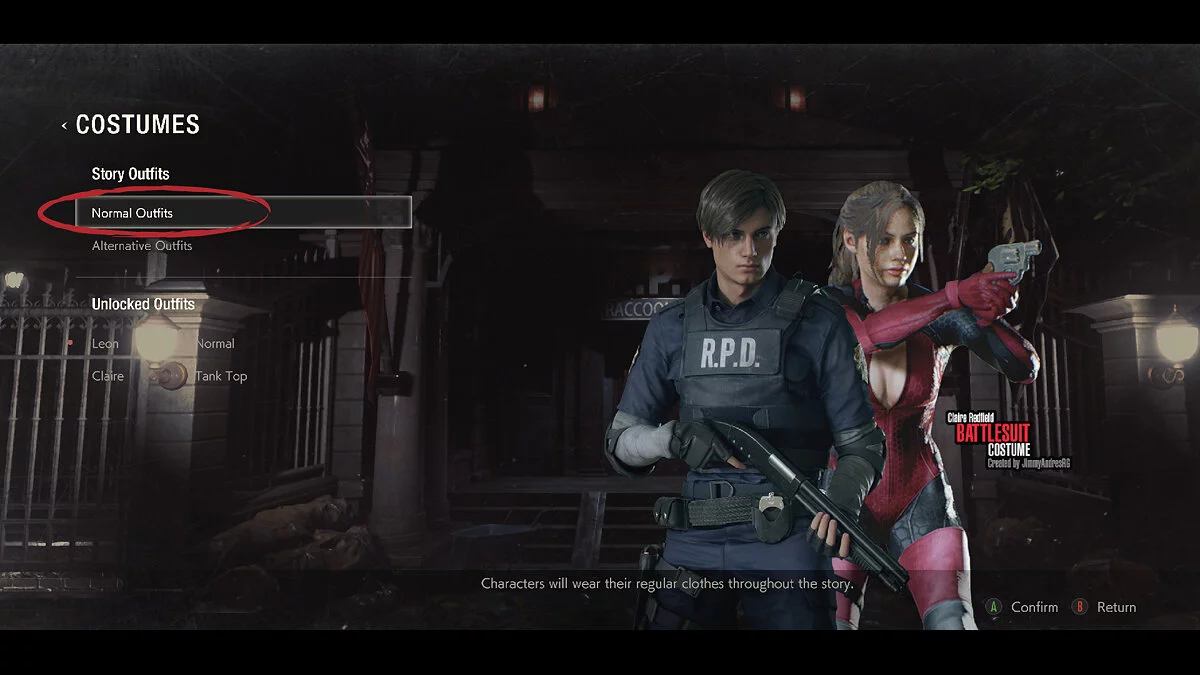 Resident Evil 2 — Костюм Battlesuit из Resident Evil 5 для Клэр Редфилд