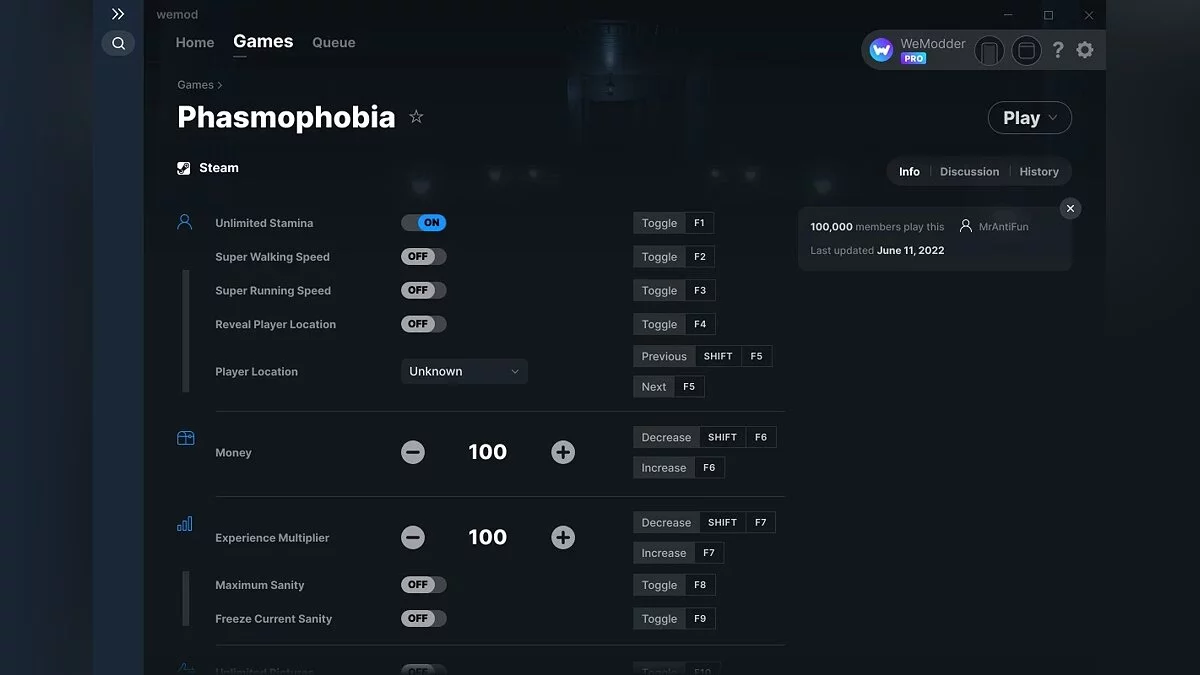 Трейнер (+21) от 11.06.2022 [WeMod]