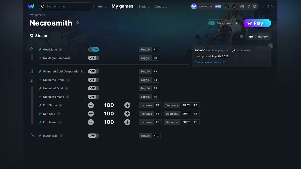 Трейнер (+10) от 30.07.2022 [WeMod]