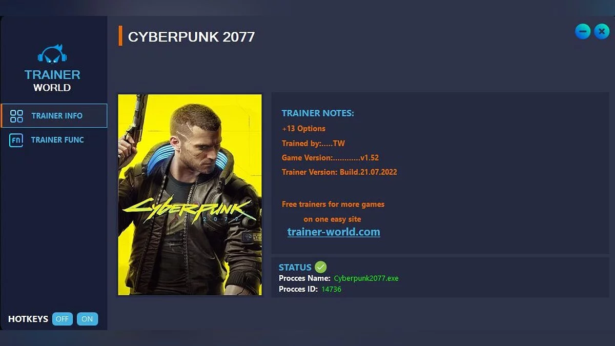 Трейнер (+13) [v1.52 Fix]