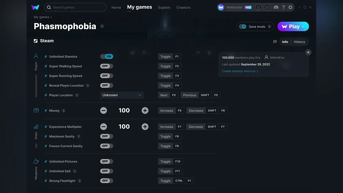 Трейнер (+21) от 29.09.2022 [WeMod]