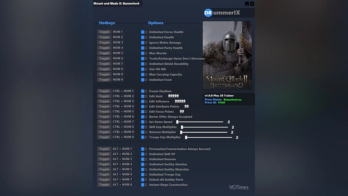Трейнер (+28)[game version v1.9.0]