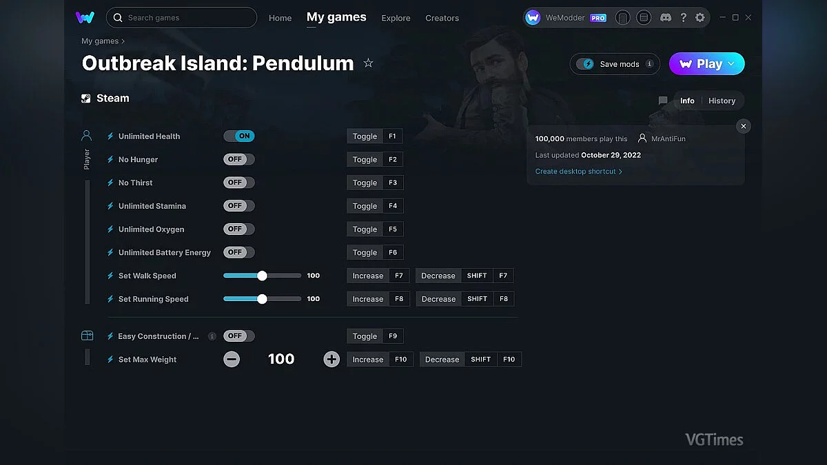 Трейнер (+10) от 29.10.2022 [WeMod]
