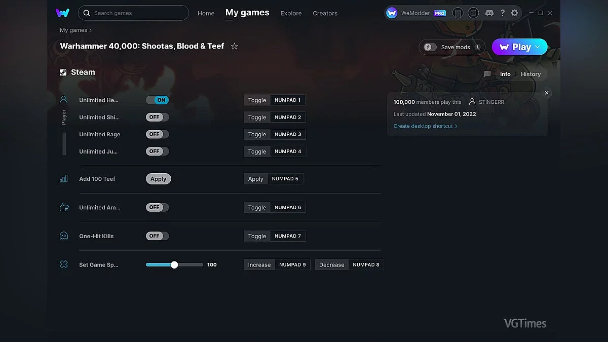 Трейнер (+8) от 01.11.2022 [WeMod]