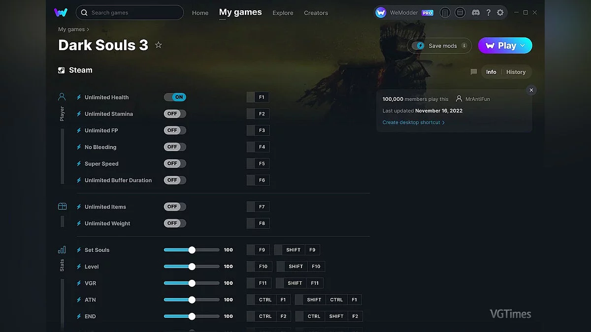 Трейнер (+21) от 16.11.2022 [WeMod]