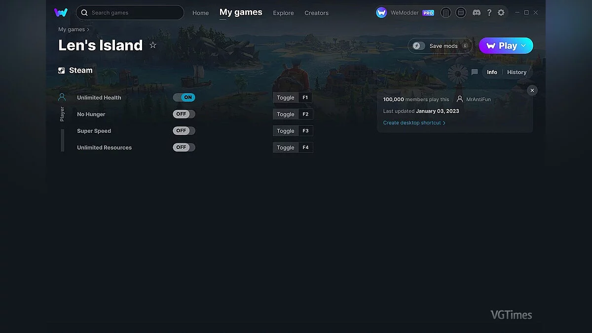 Len's Island — Трейнер (+4) от 03.01.2023 [WeMod]