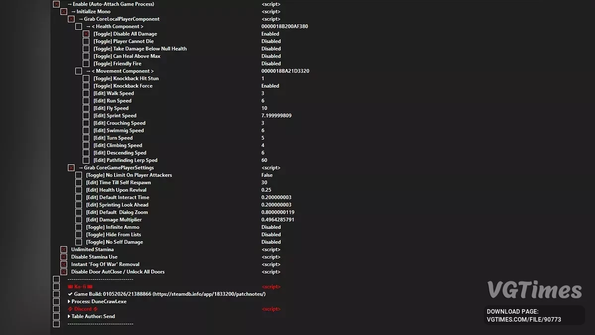 Таблица для Cheat Engine