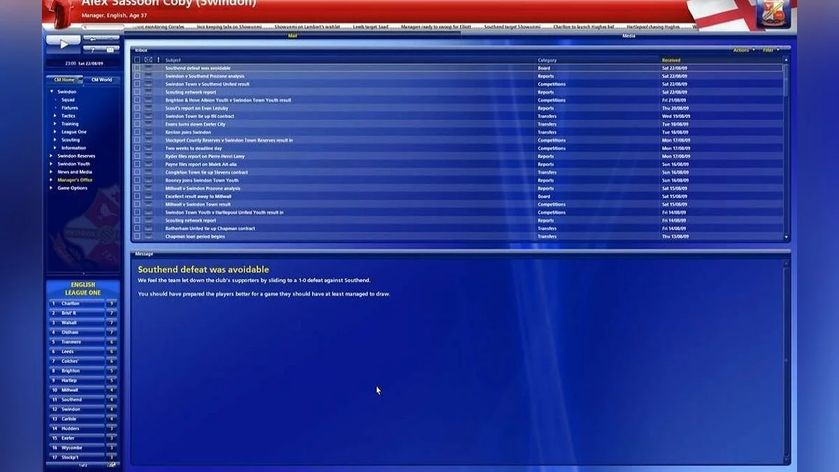 Скриншоты из Championship Manager 2010 / Картинка 6