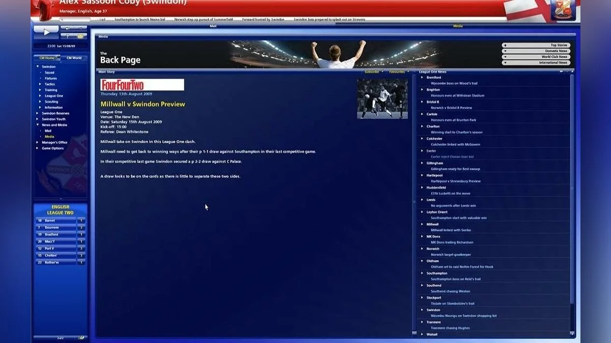 Скриншоты из Championship Manager 2010 / Картинка 7