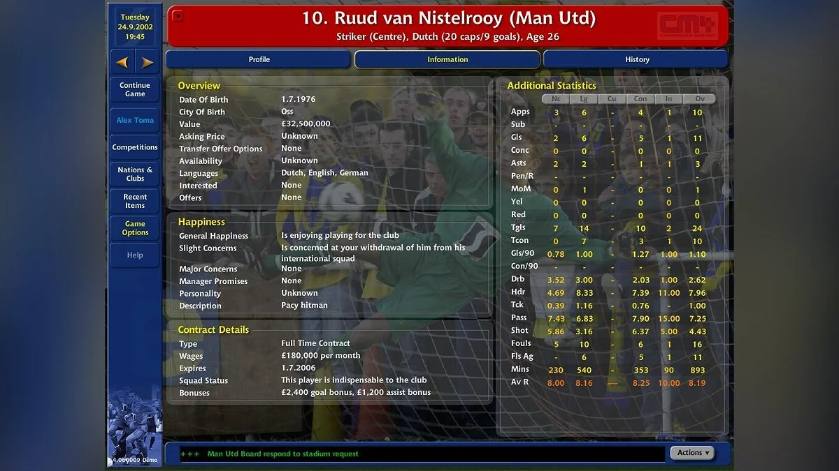 Скриншоты из Championship Manager 4 / Картинка 16