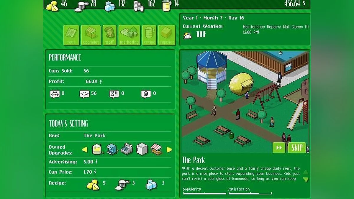 Скриншоты из Lemonade Tycoon / Картинка 1