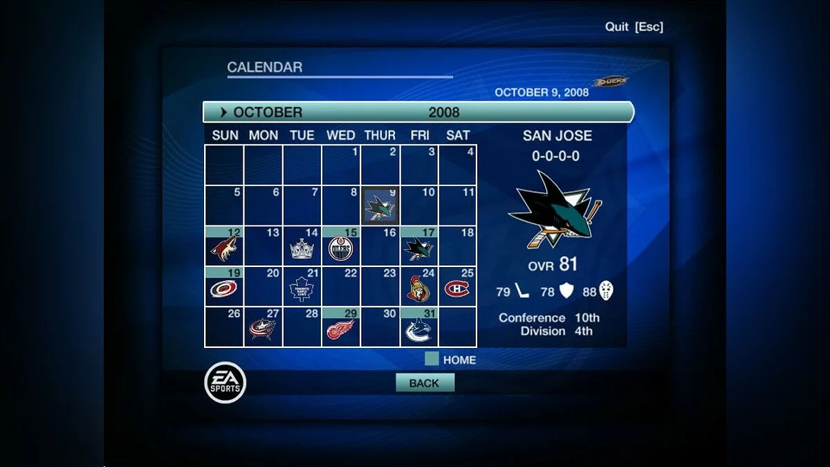 Скриншоты из NHL 09 / Картинка 85