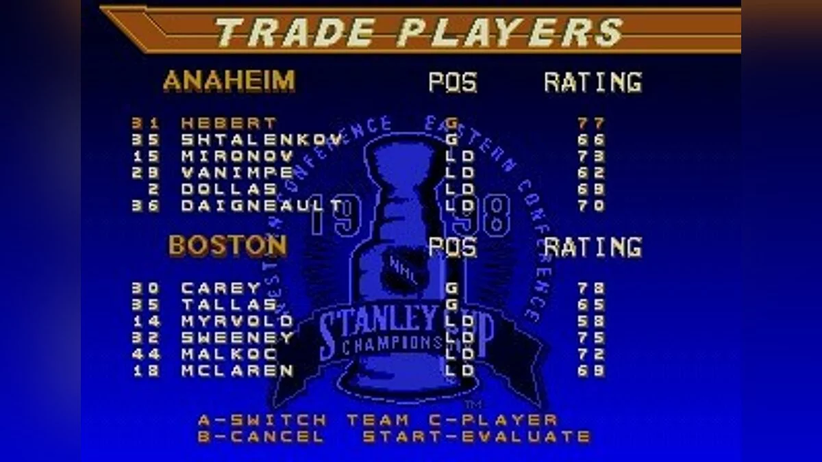 Скриншоты из NHL 98 / Картинка 32