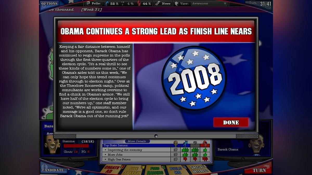 Скриншоты из Political Machine 2008 / Картинка 39