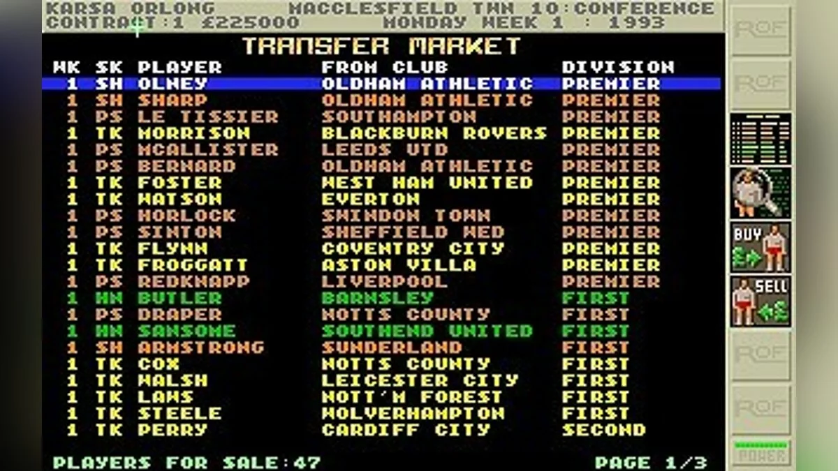 Скриншоты из Premier Manager 2 / Картинка 52