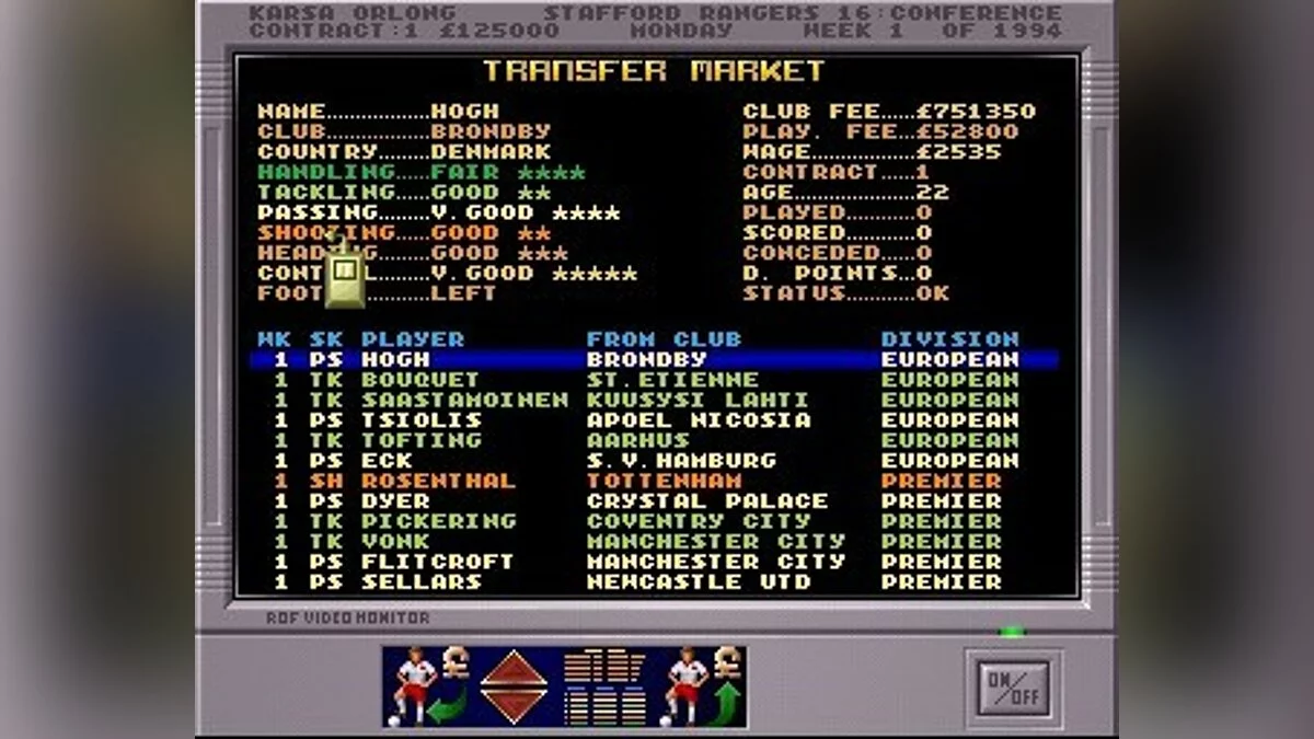 Скриншоты из Premier Manager 3 / Картинка 9