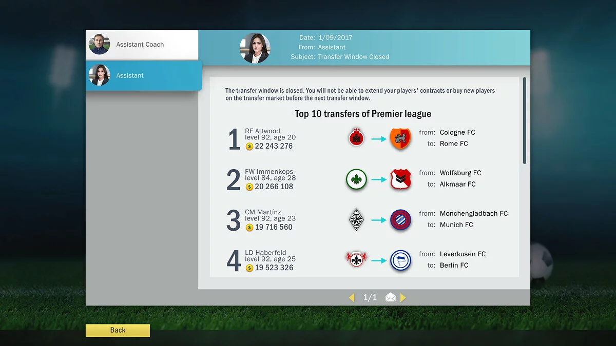Скриншоты из Football, Tactics & Glory / Картинка 15