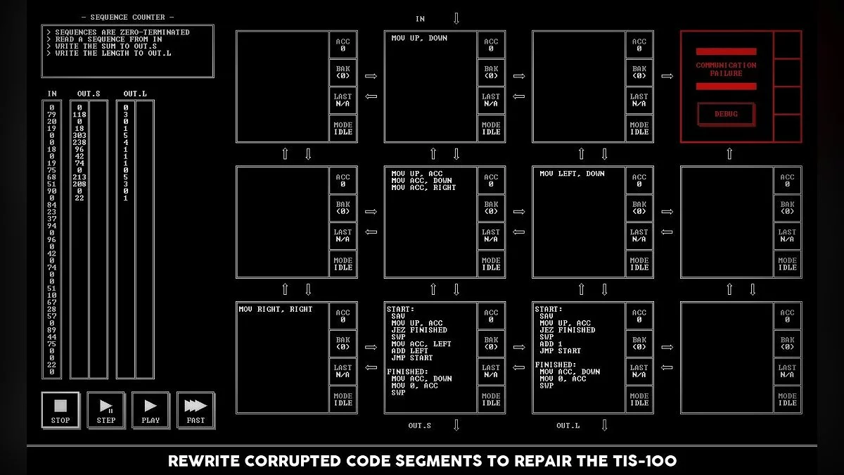 Скриншоты из TIS-100 / Картинка 1