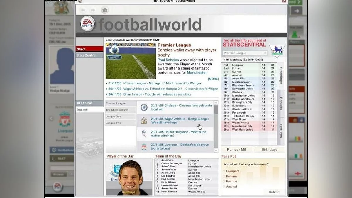 Скриншоты из FIFA Manager 06 / Картинка 4