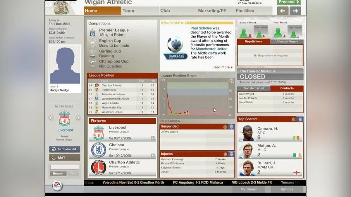 Скриншоты из FIFA Manager 06 / Картинка 6