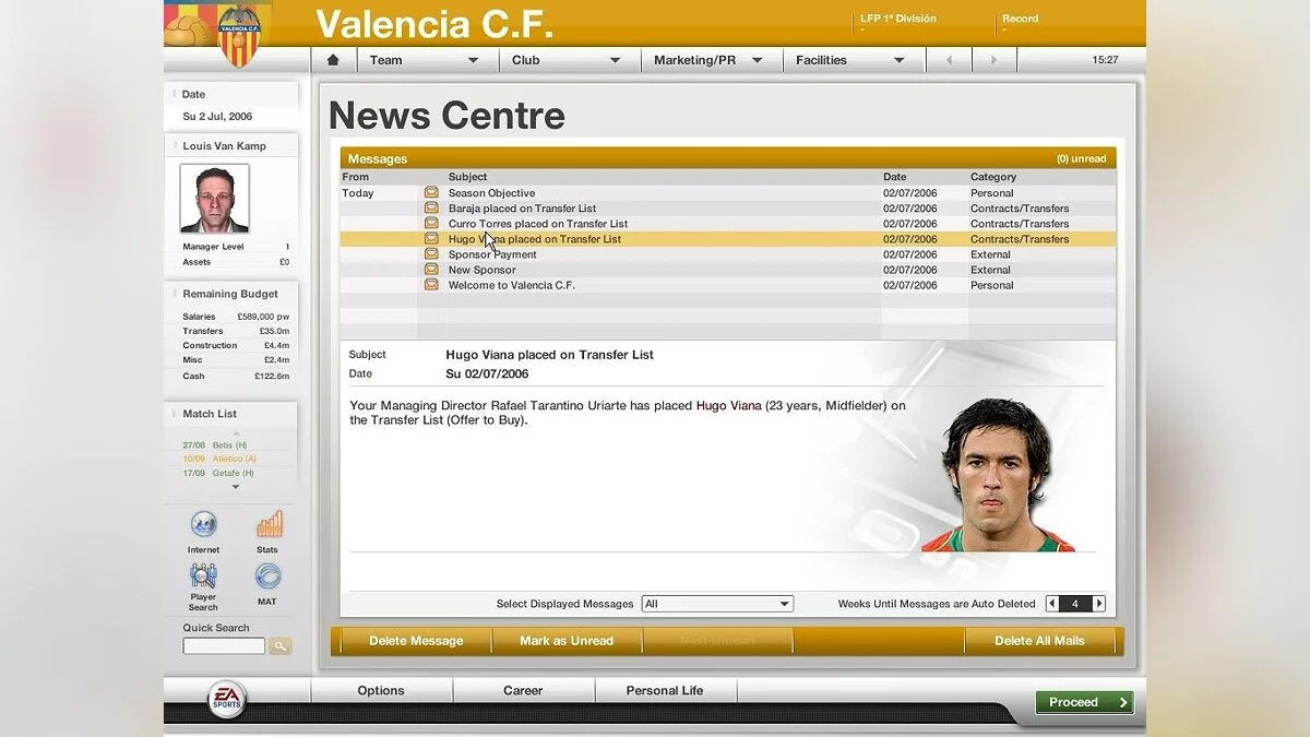 Скриншоты из FIFA Manager 07 / Картинка 28