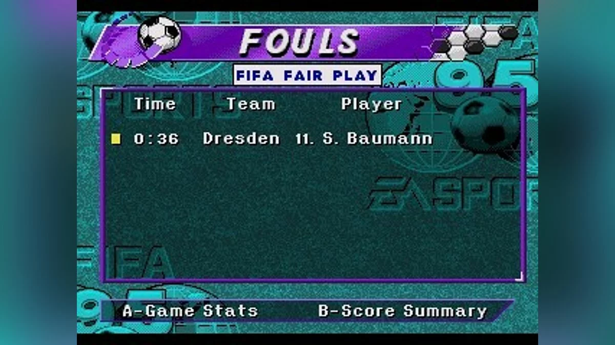Скриншоты из FIFA Soccer 95 / Картинка 20