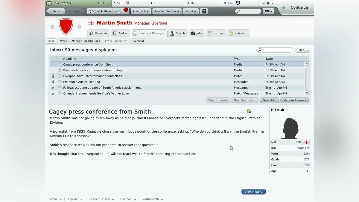 Скриншоты из Football Manager 2010 / Картинка 67
