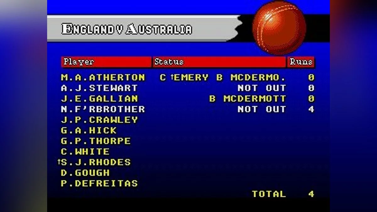 Скриншоты из Allan Border's Cricket / Картинка 57