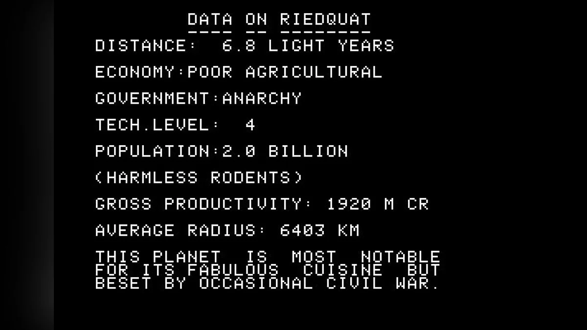 Скриншоты из Elite (1984) / Картинка 44