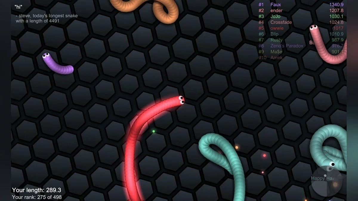 Скриншоты из slither.io / Картинка 1