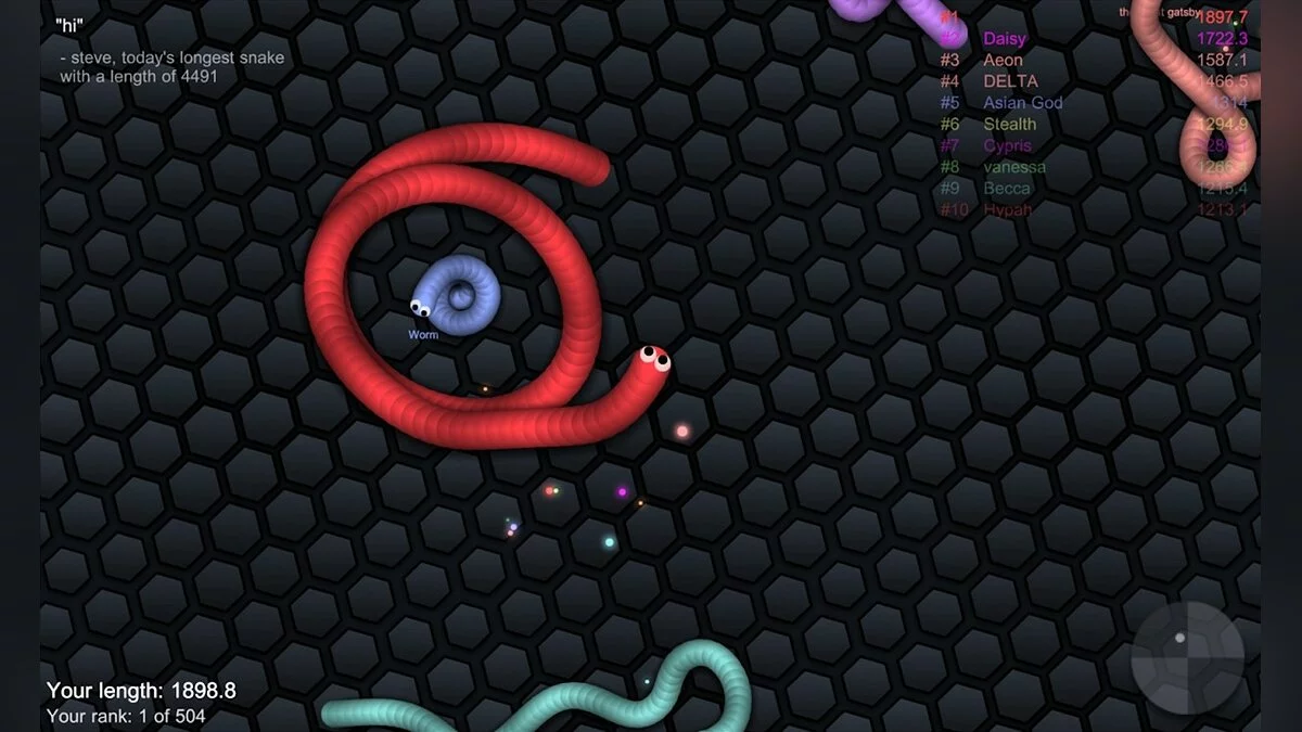Скриншоты из slither.io / Картинка 3