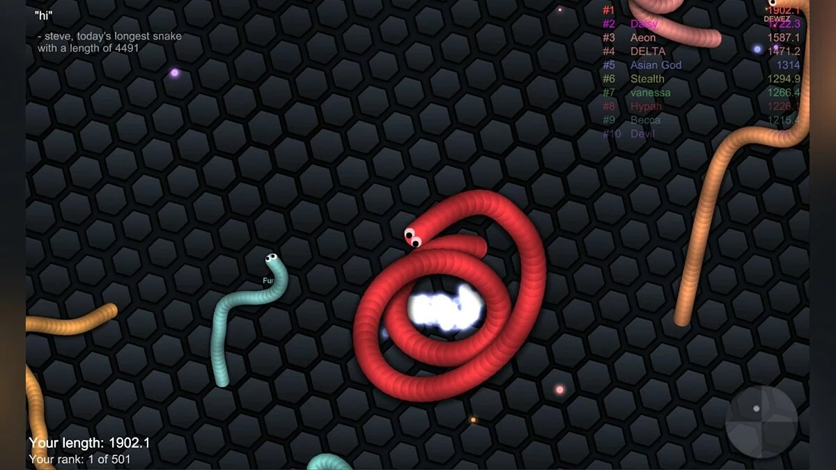 Скриншоты из slither.io / Картинка 4
