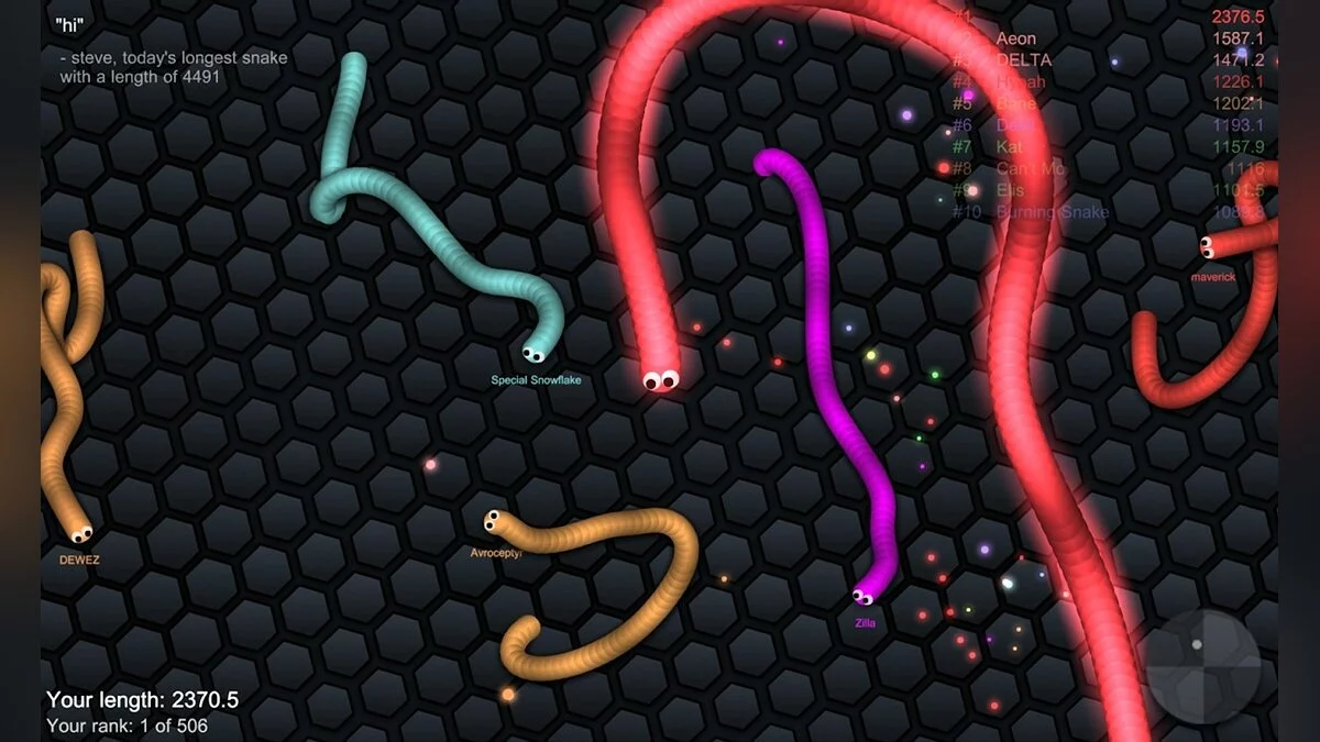 Скриншоты из slither.io / Картинка 5