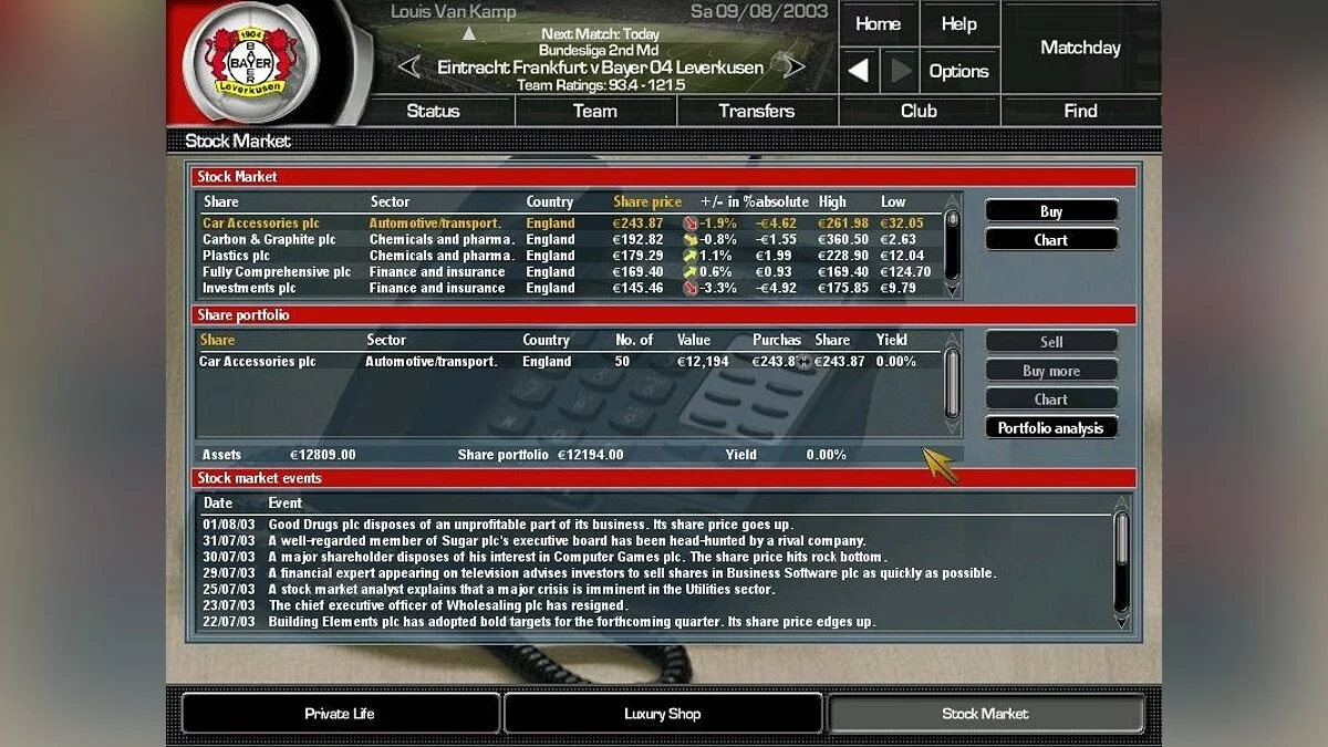 Скриншоты из Total Club Manager 2004 / Картинка 54