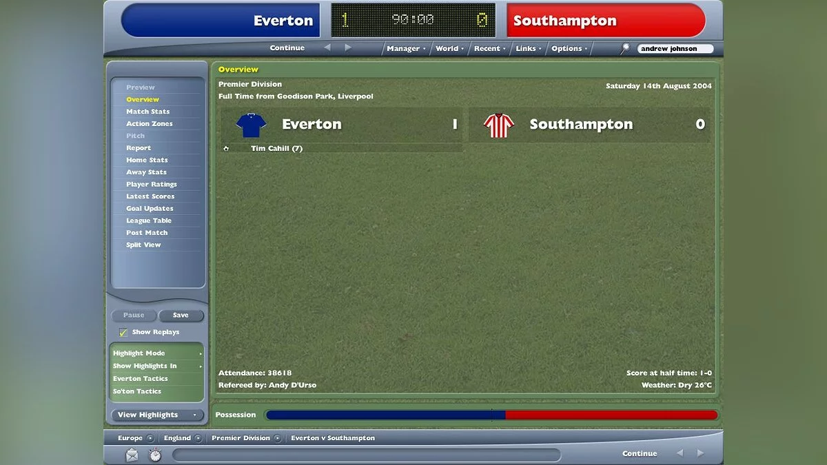 Скриншоты из Worldwide Soccer Manager 2005 / Картинка 20