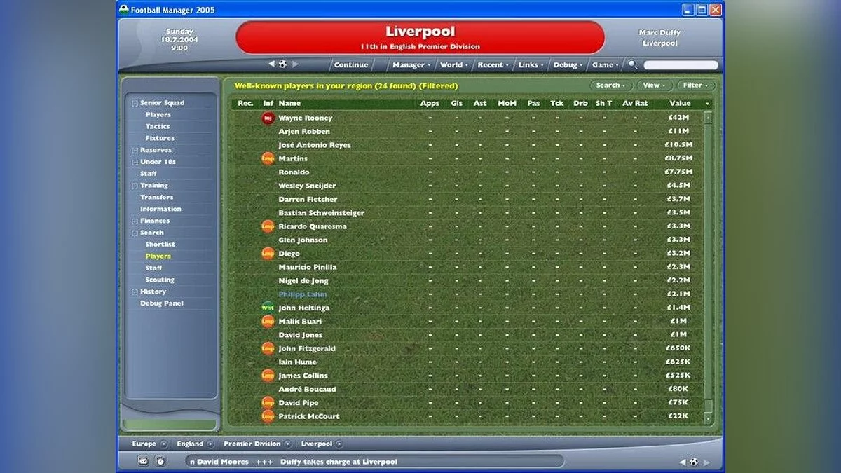 Скриншоты из Worldwide Soccer Manager 2005 / Картинка 10