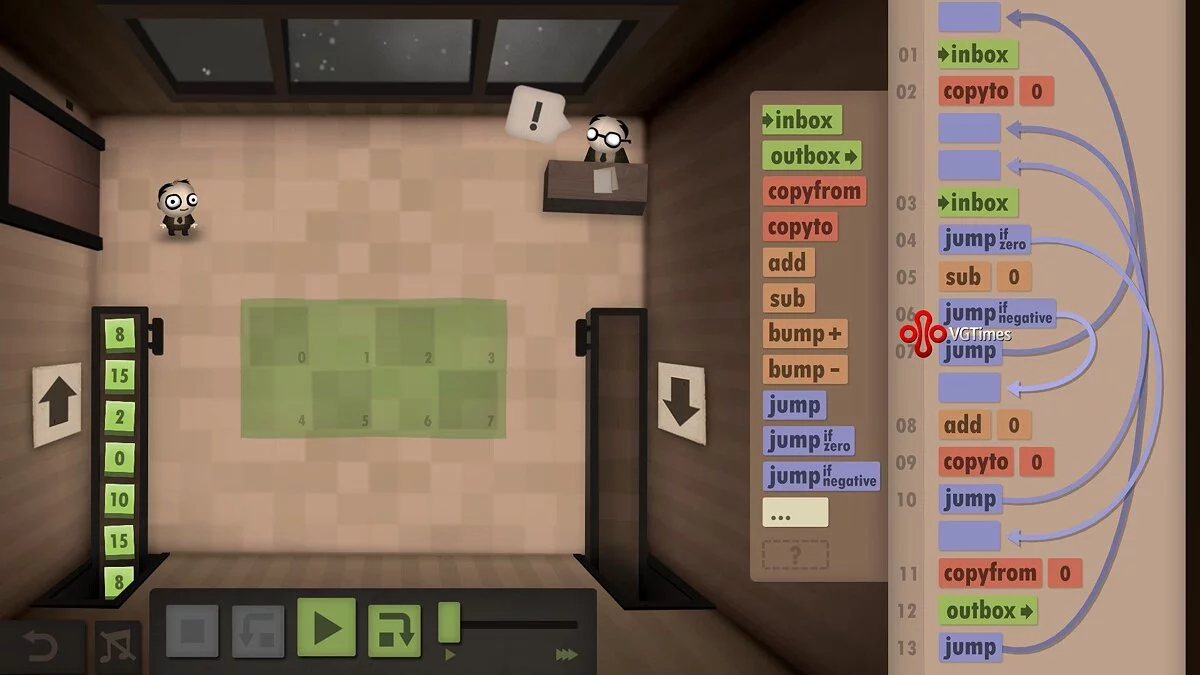 Прохождение Human Resource Machine — с уровня 14 по 28