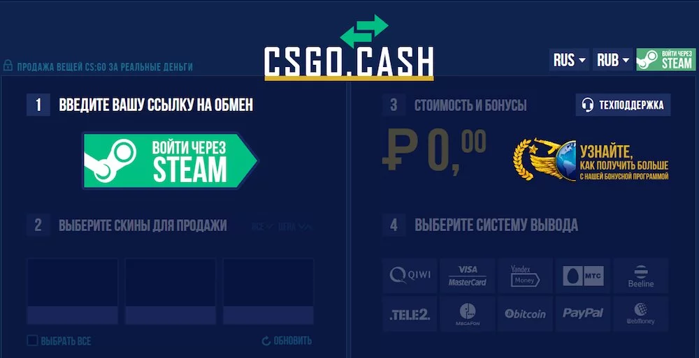 Продажа скинов кс го