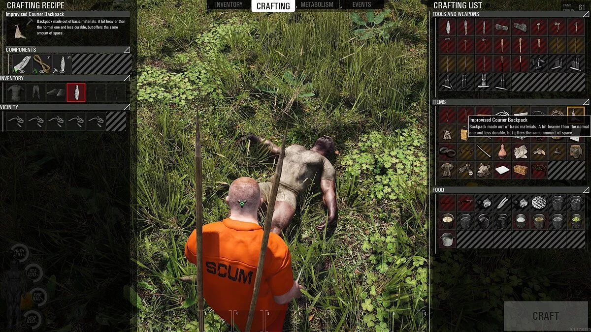 Крафт стартовой экипировки в SCUM