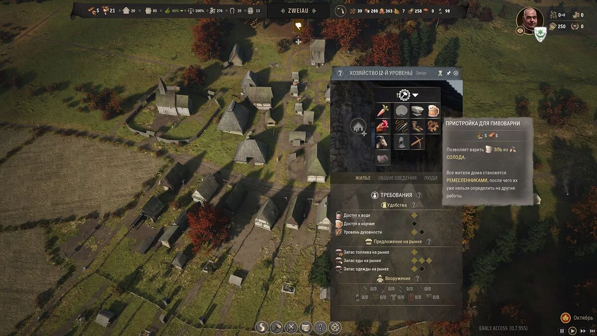 Как приготовить эль в Manor Lords и напоить весь город