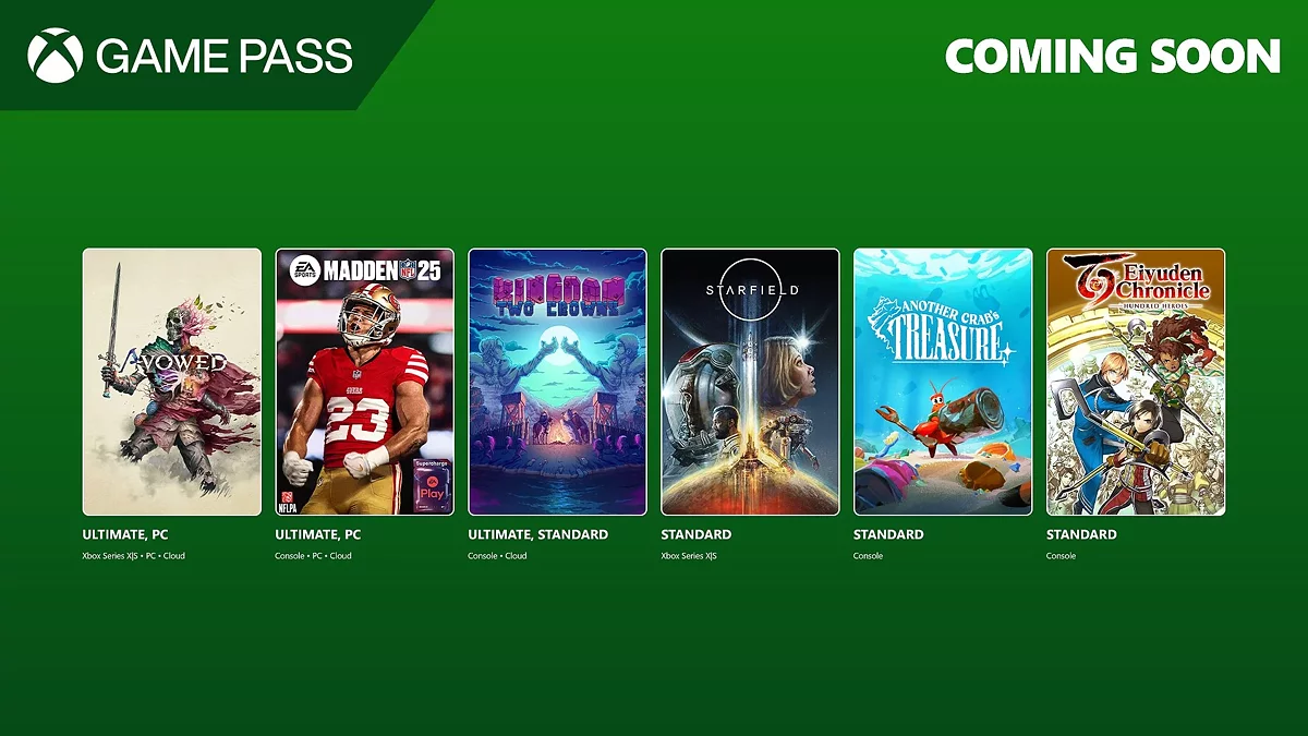 Раскрыта новая подборка игр для Game Pass. Starfield добавят в стандартную версию подписки