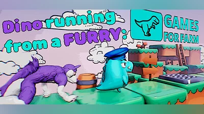 Dino running from a FURRY: GAMESFORFARM