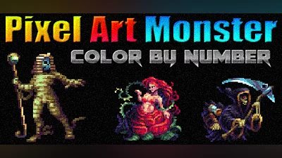 Pixel Art Monster - Color by Number