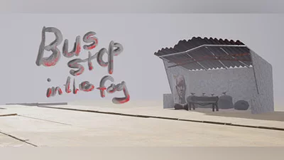 Bus stop in the fog