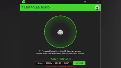 Ключ активации Razer 7.1 Surround sound